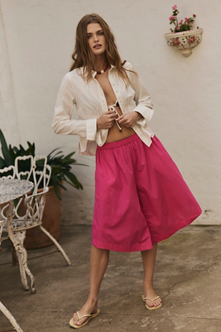 Lucca Culotte Shorts by free-est at Free People in Fuchsia Flame, Size: Small