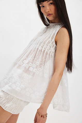 Moon Magic Mesh Tunic by Free People in White, Size: XL