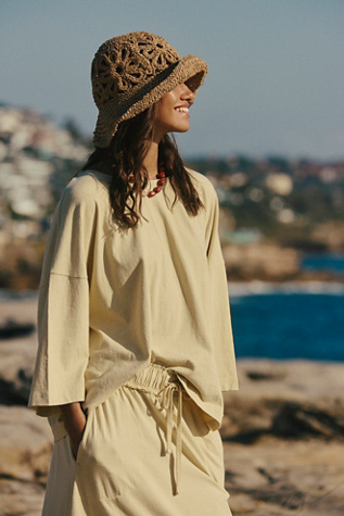 Cut-Out Daisy Straw Hat At Free People In Natural