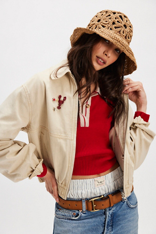 Cut-Out Daisy Straw Hat at Free People in Natural