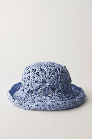 FREE PEOPLE Coconut Straw Hat Free People Palm Springs Crochet Bucket Hat Coconut Red  main image 2