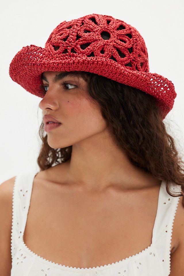 Cut-Out Daisy Straw Hat #3