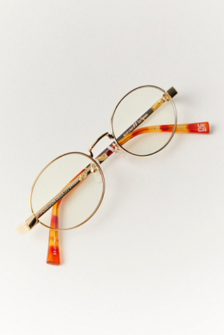 Le Specs Poseidon Deux Blue Blocking Glasses At Free People In Gold