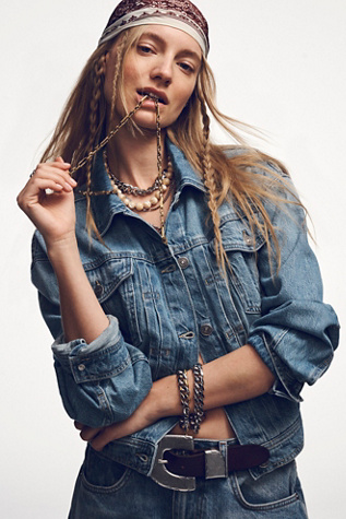Drift Leather Belt par Free People en Black, pour femme taille: S-M/P-M