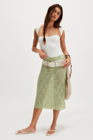 Ready To Go Bodycon Half-Slip by Intimately at Free People in Celadon Green, Size: Medium