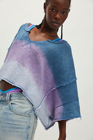 We The Free After Midnight Washed Tee en Blue Combo, pour femme chez Free People