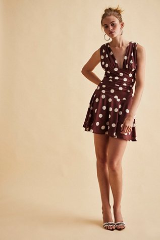 Annabelle Mini Dress At Free People In Chocolate Combo, Size: XL