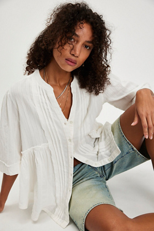 We The Free Willow Button Down Top by Free People in White, Size: M