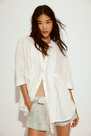 We The Free Willow Button Down Top by Free People in White, Size: M