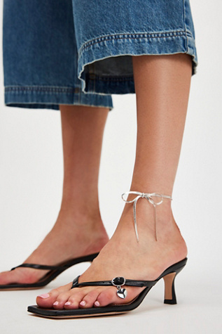 Charmed Thong Heels by Vicenza at Free People in Black, Size: US 7