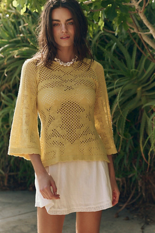 Sheridan Fauxchet Top by free-est at Free People in Yellow, Size: XS