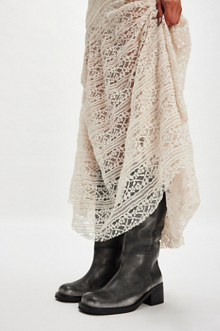 Dana Distressed Pull-On Boots by Free People in Black, Size: US 8