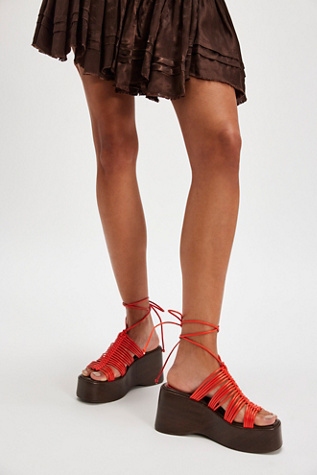 Sunset Season Platforms by Free People in Orange, Size: US 8