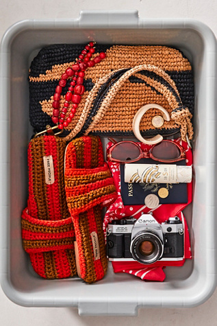 Show Your Stripes Hand Knitted Sandals by FP Collection at Free People in Red, Size: US 8.5