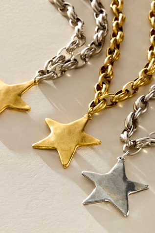 Bracha Star Shine Necklace at Free People in Silver
