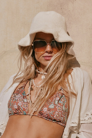Moldable Crochet Packable Hat at Free People in Ivory
