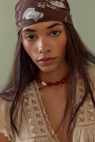 Lou Stripe Bandana at Free People in Brown