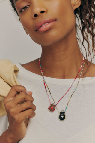 Juli Rofman X Kiki Love Pouch Necklace by Julie Rofman at Free People in Black