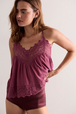 Fiona Cami by Intimately at Free People in Plum Shadow, Size: Large