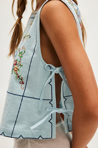 Garden Wall Top by Free People in Blue, Size: XL