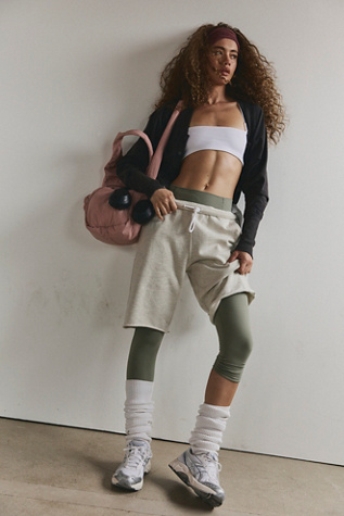 For The Win Long Shorts by FP Movement at Free People, Oatmeal Heather, XS