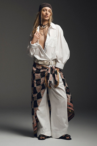 Buckle Back Trousers at Free People in Snow White, Size: US 0