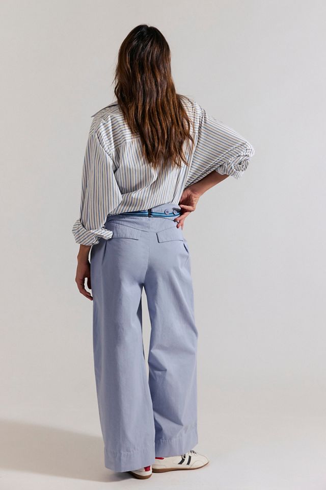 パンツ ACVM COTTON LINEN BUCKLE BACK TROUSERS Buckle Back Wide-Leg Trousers | Free People