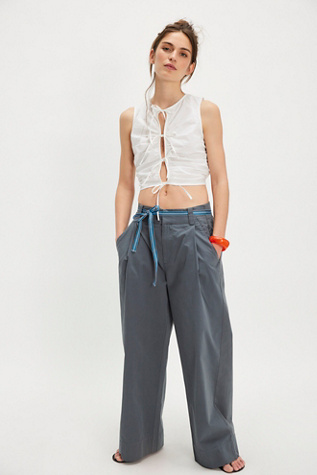 Buckle Back Trousers par Free People en Acier, pour femme taille: US 6