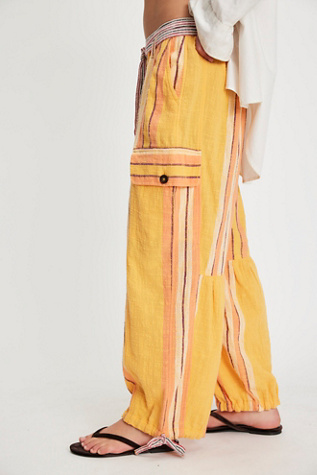 Costa Pants at Free People in Yellow Combo, Size: Large