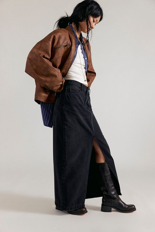 Jupe longue en denim We The Free Nothing Better #1