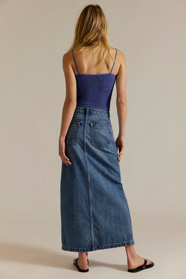 We The Free Nothing Better Denim Maxi Skirt