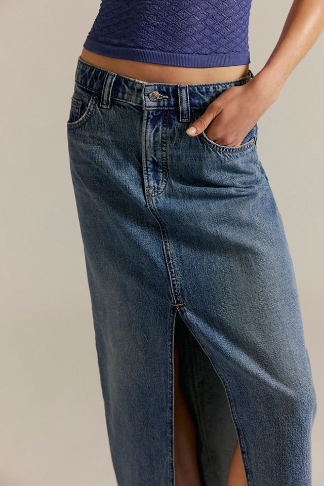 We The Free Nothing Better Denim Maxi Skirt