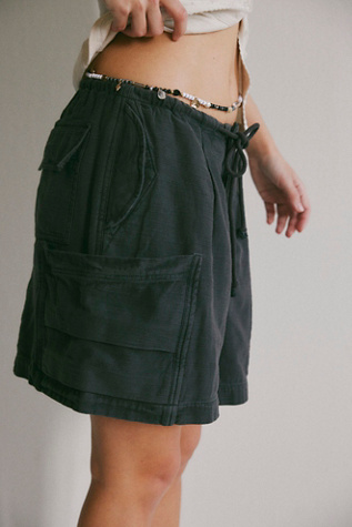 Camp Out Slouch Shorts by Free People in Black, Size: L