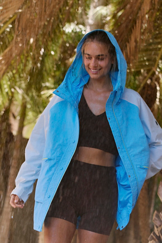 Singin In The Rain Colorblocked Packable Jacket by FP Movement at Free People, Bright Blue Combo, XL