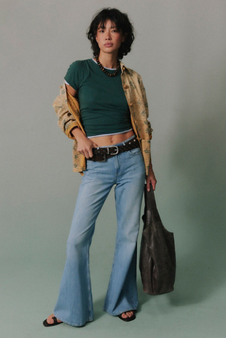 We The Free Avalon Drapey Flare Jeans at Free People in Light Wash, Size: 25