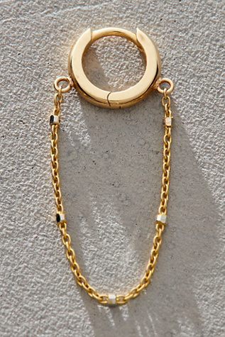 Logan Hollowell Goddess Twinkle Chain Hoop At Free People In Gold