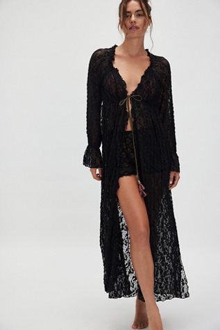 Dim The Lights Duster by Intimately at Free People in Black, Size: XL