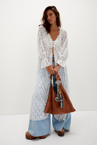 Dim The Lights Duster Top by Intimately at Free People in White, Size: M