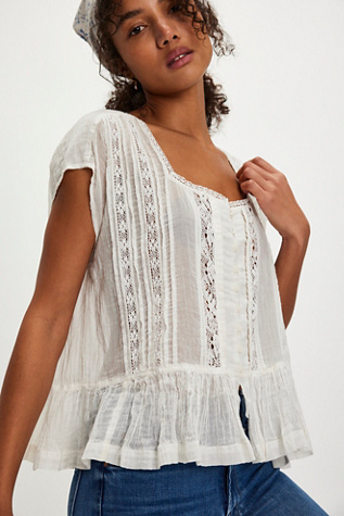 Georgia Blouse par Free People en Ivoire Clair, pour femme taille: XS