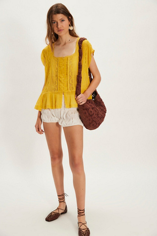 Georgia Blouse at Free People in Hot Mustard, Size: Small