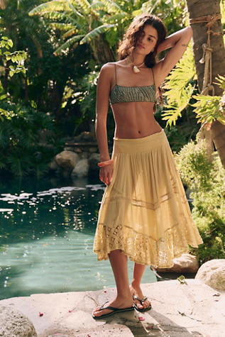 River Convertible Skirt By free-est At Free People In Lemongrass, Size: XL