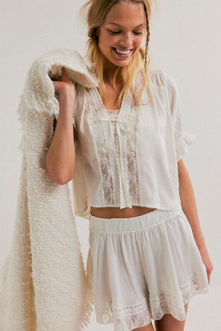 Morning Breeze Shorts by Intimately at Free People in White, Size: L