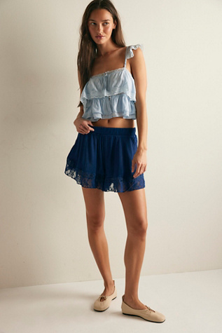 Morning Breeze Shorts by Intimately at Free People in Blue, Size: S