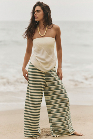 Allyson Striped Pants by free-est at Free People in Green, Size: XL
