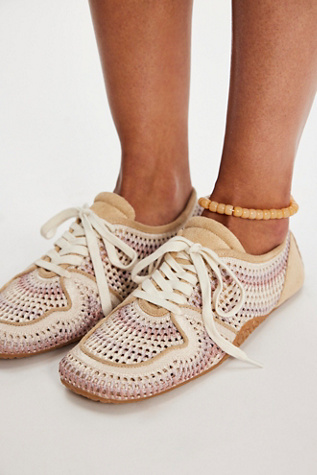 Crochet Low Pro Sneakers by Free People in White, Size: US 8