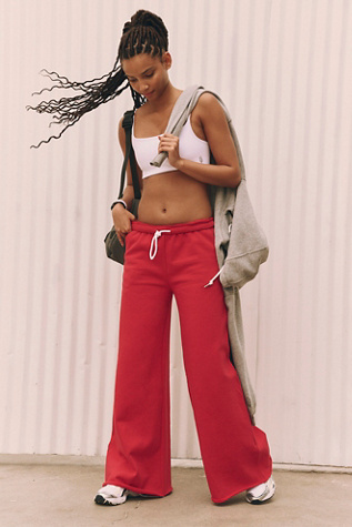 For The Win Wide-Leg Pants by FP Movement at Free People in Cranberry, Size: Large