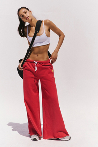 For The Win Wide-Leg Pants by FP Movement at Free People, Cranberry, XL