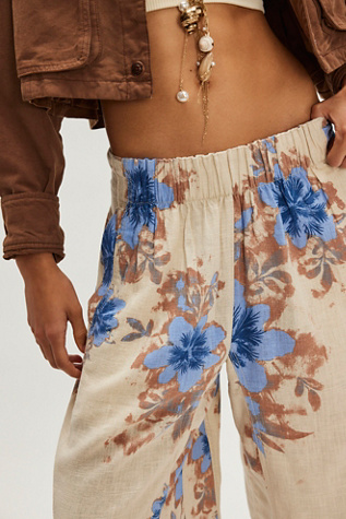 Day's End Linen Printed Pull-On Pants