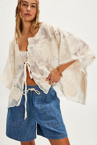 Willow Tie Front Cape Top by Free People in White