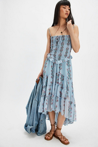 Alejandra Midi Dress par Free People en Soft Blue Combo, pour femme